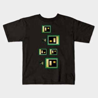 Green Black And Gold Geometric Kids T-Shirt